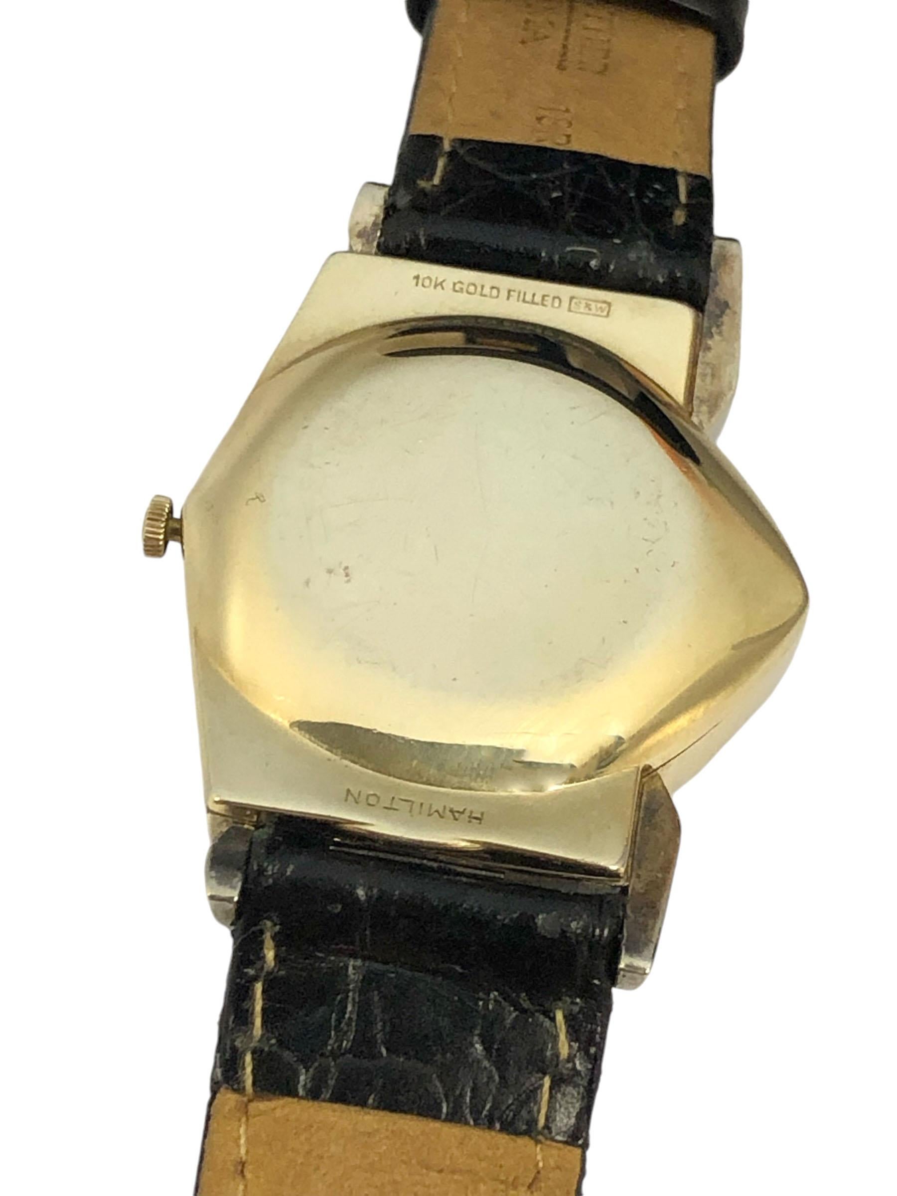 Modernist Hamilton 1961 Pacermatic Rare Automatic Gold filled Wrist Watch For Sale