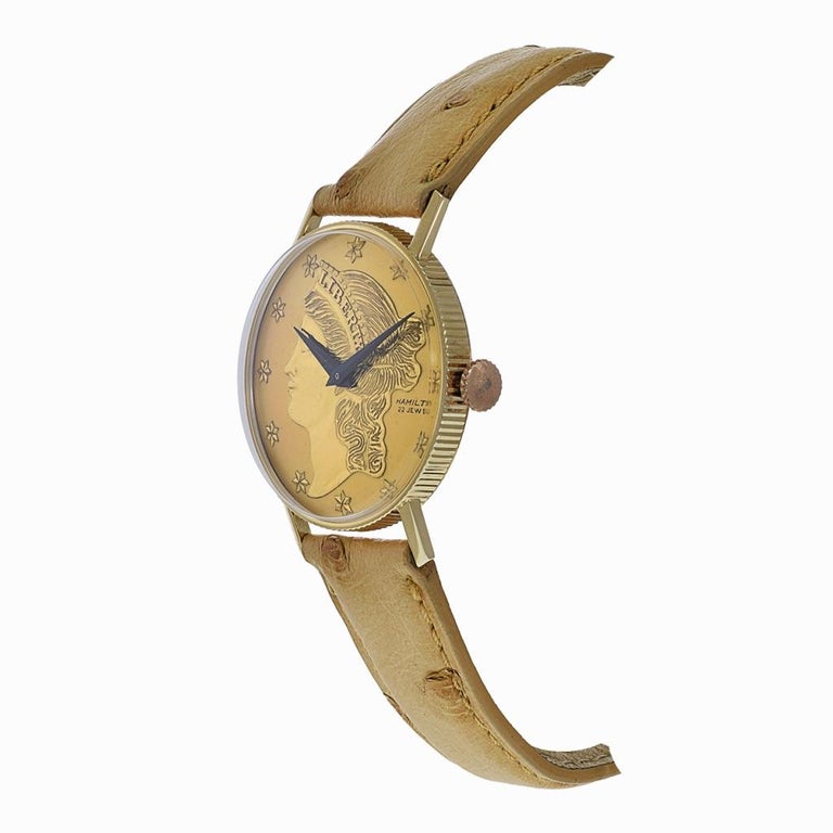 Reloj Hamilton 1969 Liberty Coin Oro 14K en venta en 1stDibs reloj hamilton oro 14k precio reloj hamilton antiguo de oro