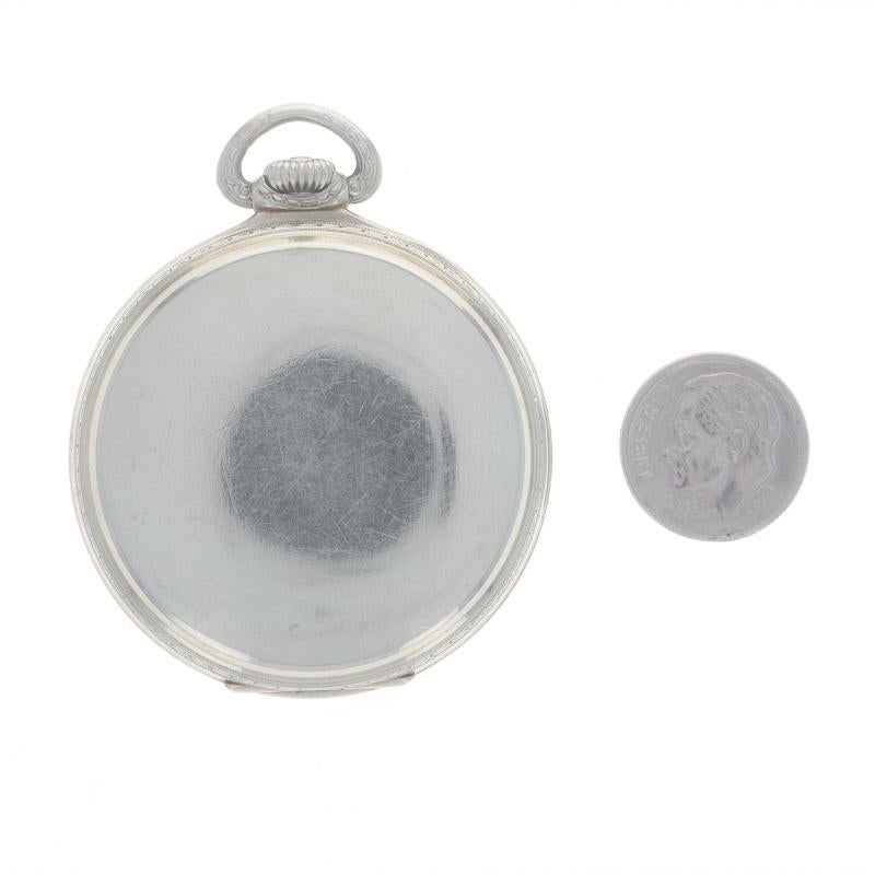 Hamilton 2 Open Face Men's Pocket Watch - White Gold 14k Grade 912 Size 12s For Sale 2