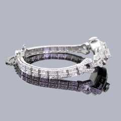 Hamilton 22 Jewel 14 Karat White Gold 2 Carat 140 Diamond Ladies Cocktail Watch