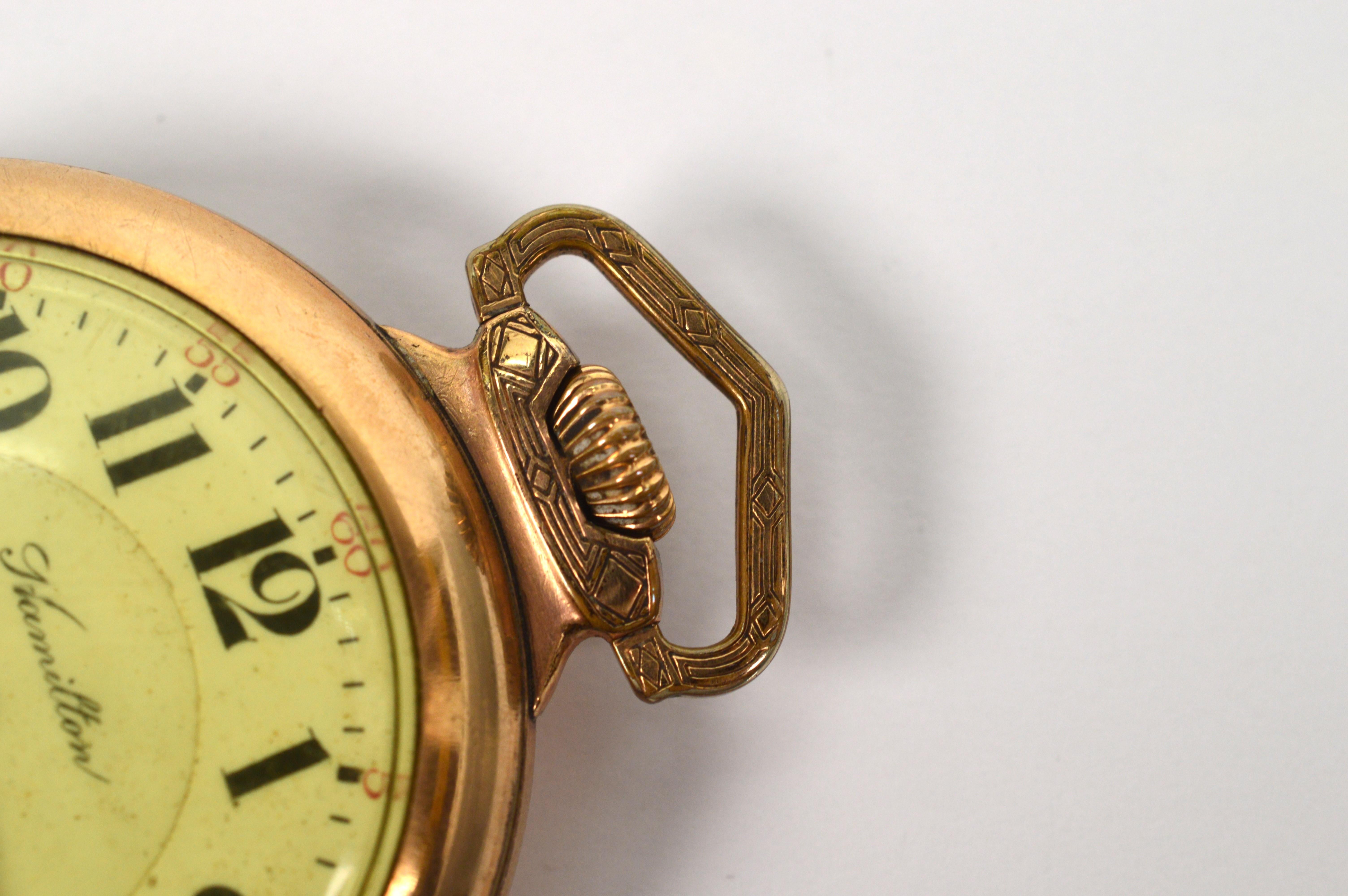 Montre de poche en laiton Hamilton 940 - Circa 1912 Pour hommes en vente