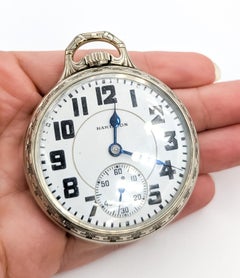 Montre de poche Hamilton 992 en plaqué or blanc