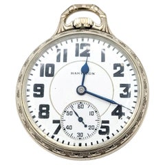 Montre de poche Hamilton 992 en plaqué or blanc
