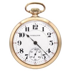 Orologio da tasca Hamilton 992, misura 16, 21 rubini, placcato in oro, modello da ferrovia