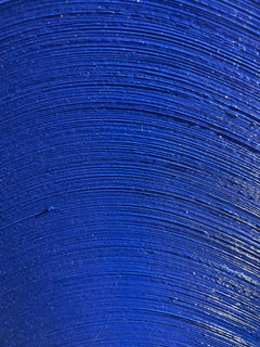 Blue 'Optical' Contemporary Monochromatic Painting