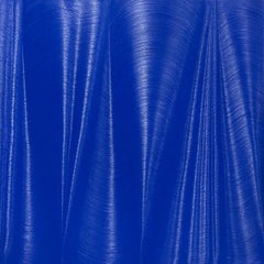Peinture cinétique contemporaine minimaliste 'Optical' bleue