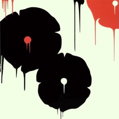 'Three Flowers'  Contemporary Resin and Acrylic Pop Art Floral Painting