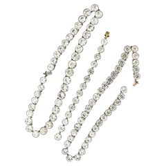 Hamilton and Inches Vintage Riviera Paste Necklace and Bracelet Set 1910s