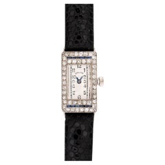 HAMILTON Art Deco 18k Diamond and Sapphire Ladies Wristwatch