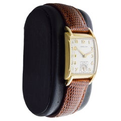 Hamilton Art Deco Gold Filled 1940's Sterling Silver Dial Solid Gold Numerals