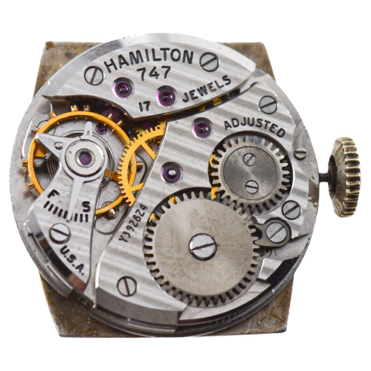 Hamilton Art Decó Esfera de plata de ley Lawton rellena de oro amarillo con forma de tortuga en venta 15