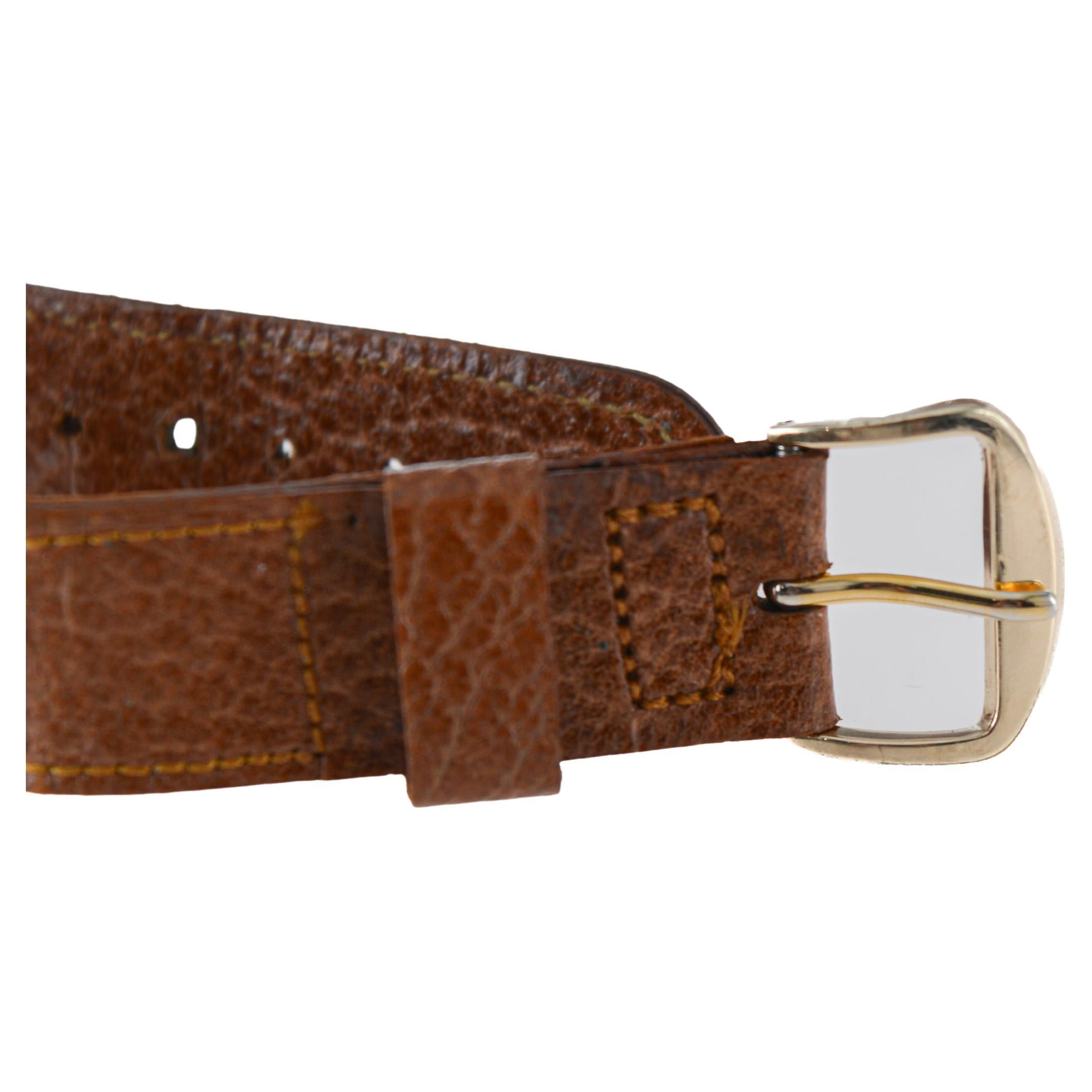 Femenino o masculino Hamilton Art Decó Esfera de plata de ley Lawton rellena de oro amarillo con forma de tortuga en venta