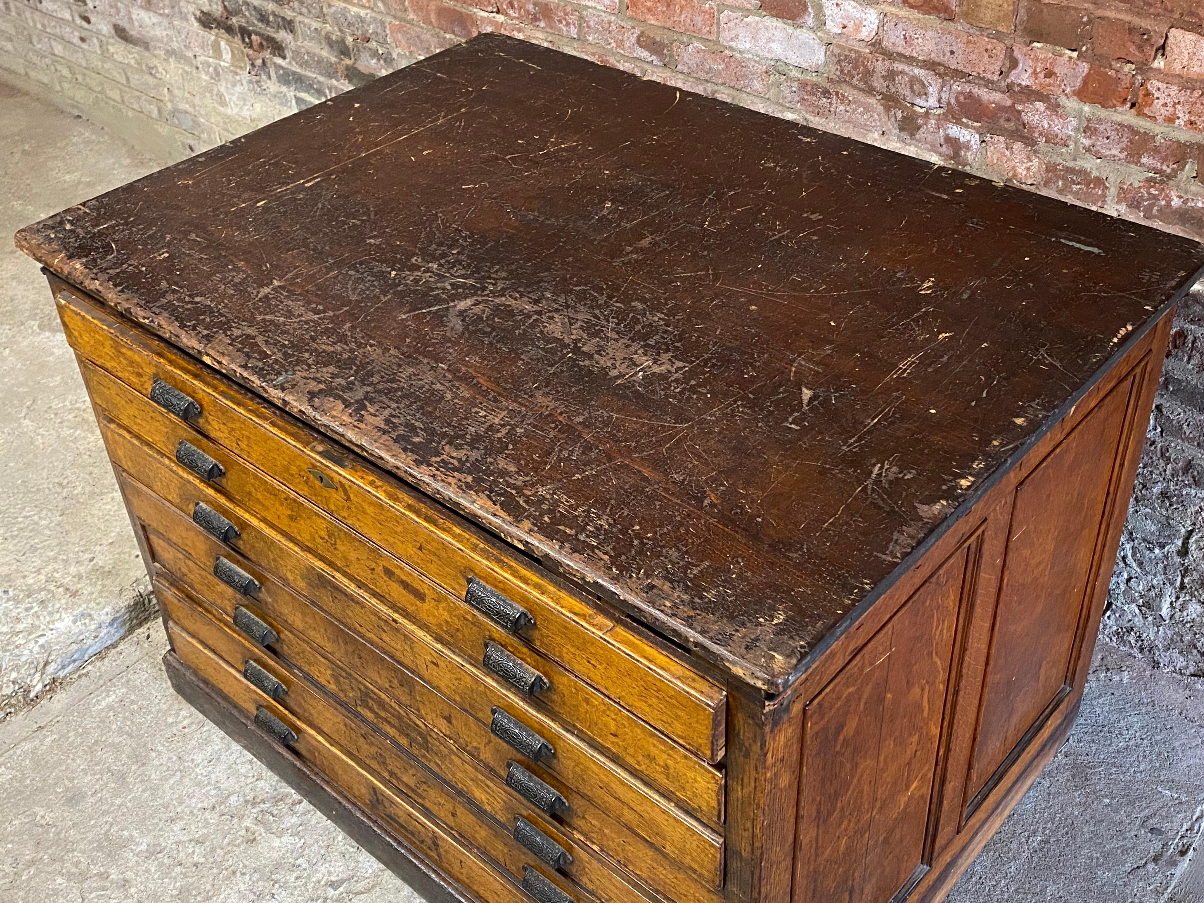 American Hamilton Artist's Seven Drawer Flat File Cabinet
