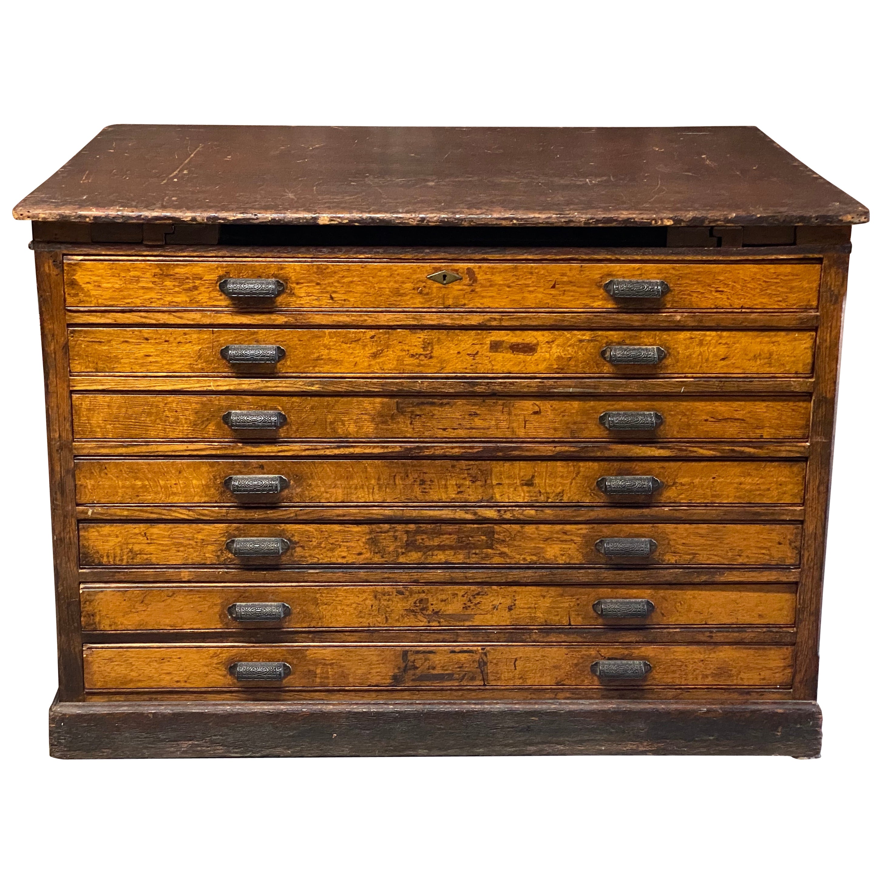 Hamilton Artist's Seven Drawer Flat File Cabinet