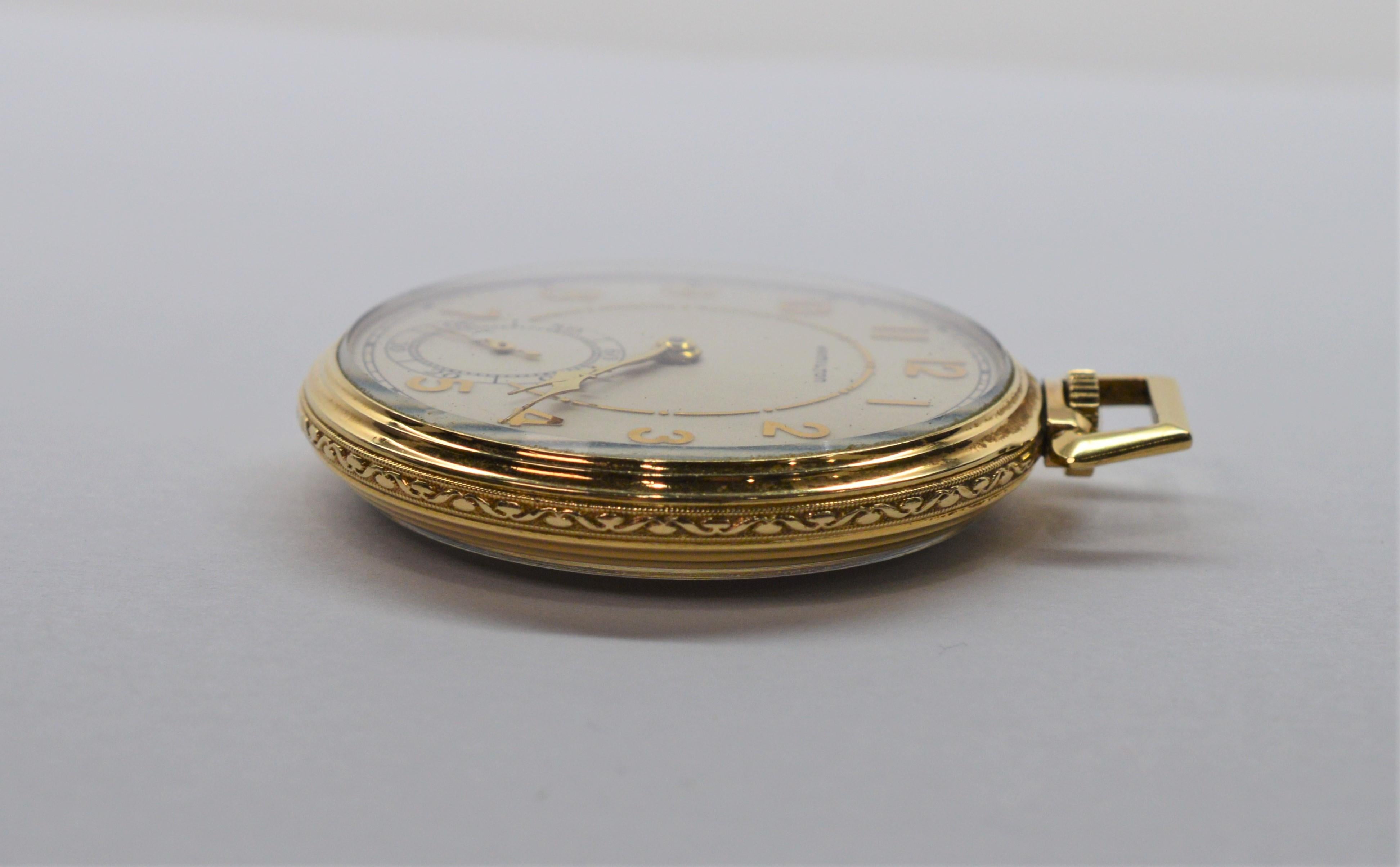 Hamilton Brass Pocket Watch with Display Back For Sale 1