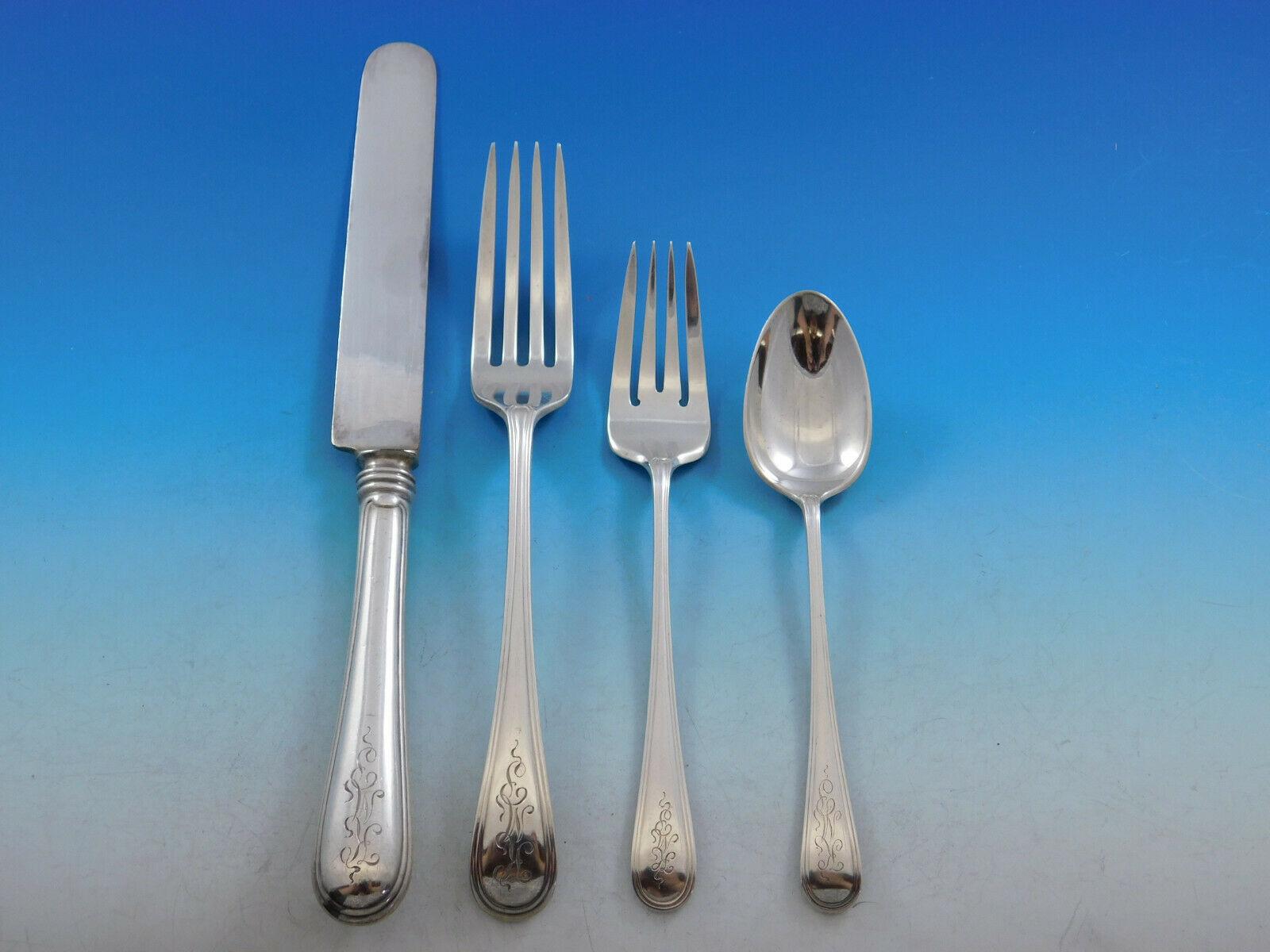 Hamilton by Gorham Set di posate in argento sterling per 8 persone Servizio di 63 pezzi per la cena In condizioni ottime in vendita a Big Bend, WI