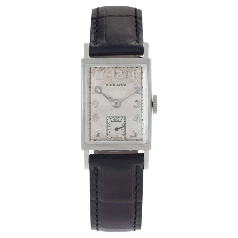 Hamilton Rare Platinum Art Deco Tank Style Watch, circa 1940s For Sale ...