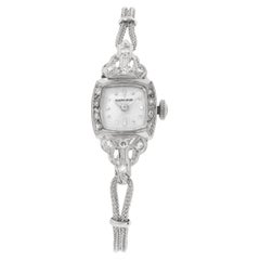 Retro Hamilton Cocktail 14k White Gold Wristwatch