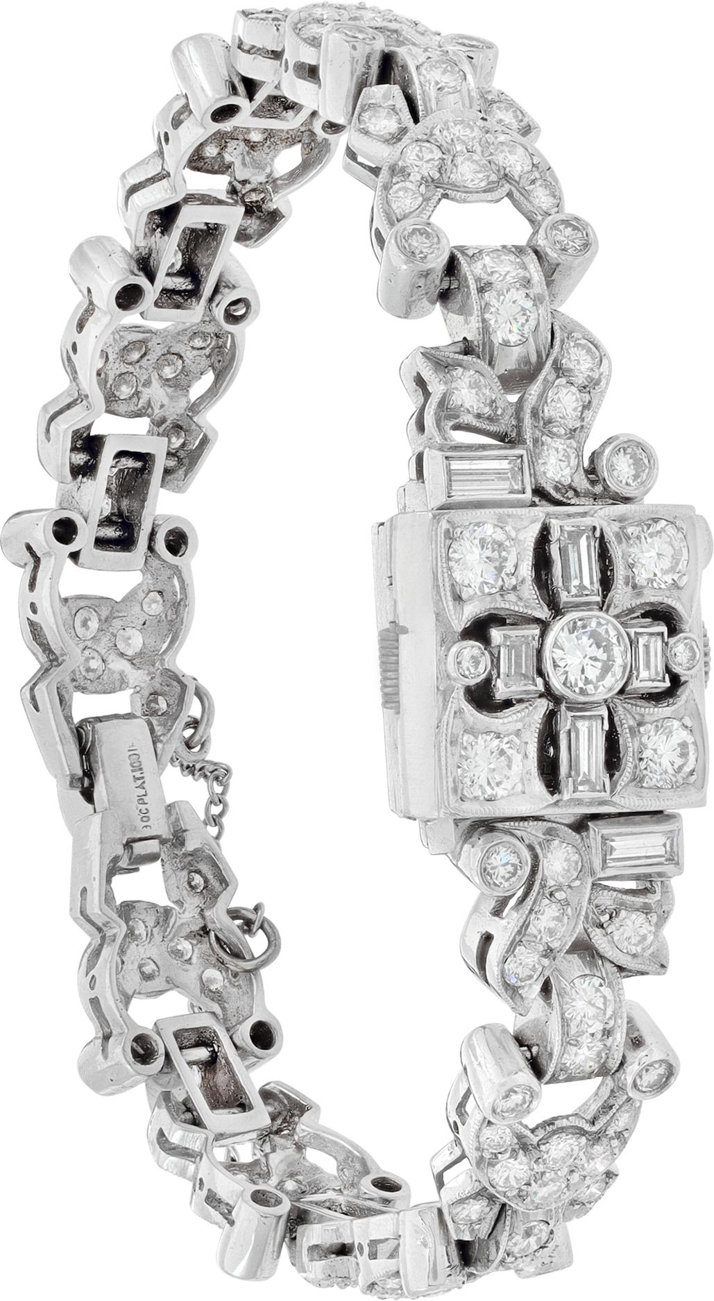 De los hombres Reloj manual Hamilton Cocktail Diamond & Platinum Circa 1953 en venta