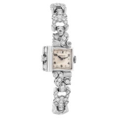 Hamilton Cocktail-Handuhr aus Platin mit Diamanten und Platin, um 1953