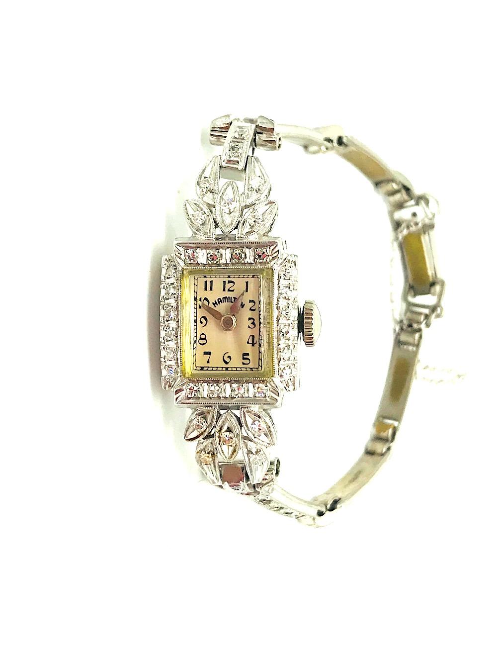 Victorian Hamilton, Diamond Encrusted 1920s Watch, 17 Jeweled