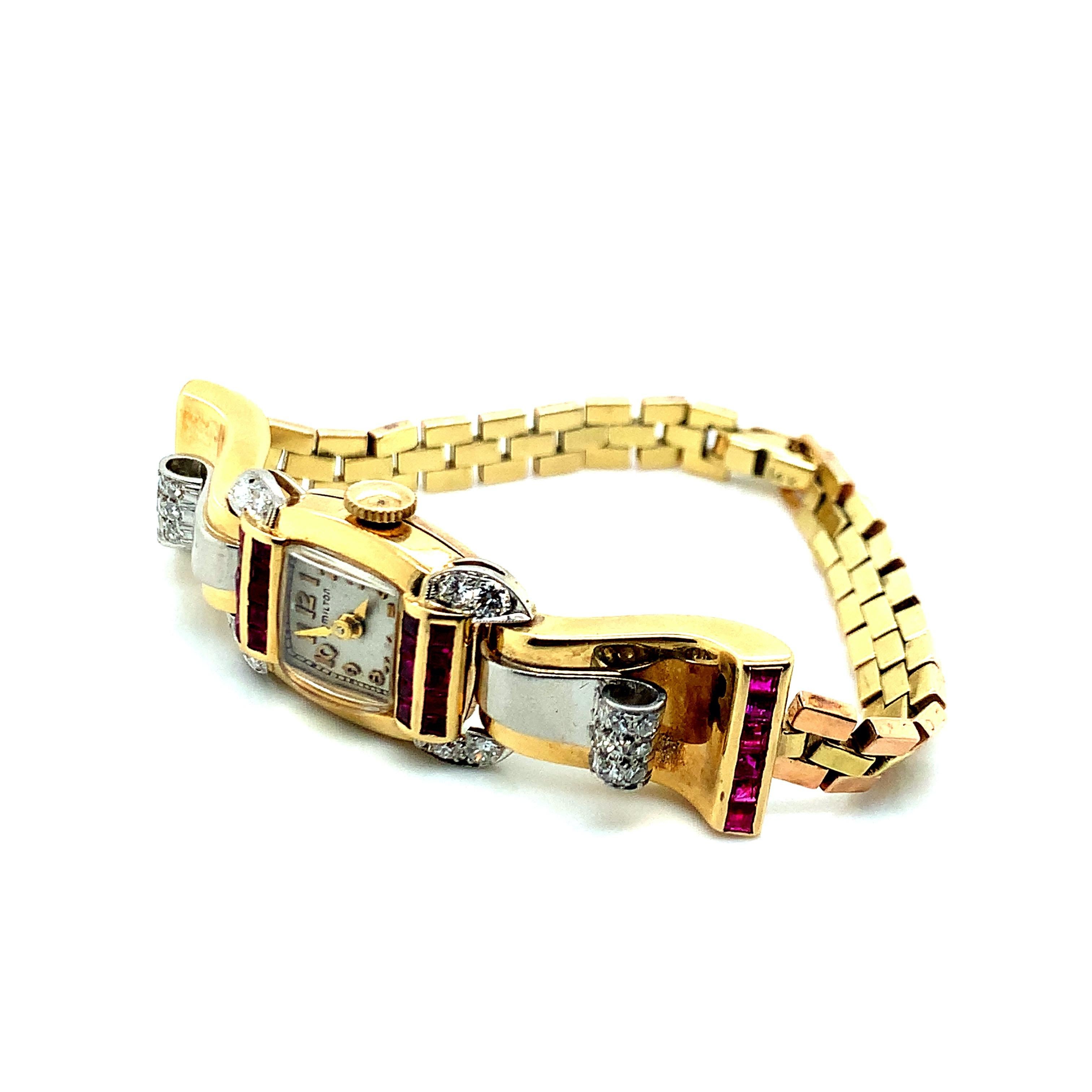 Hamilton Diamant-Gold-Uhr im Angebot 1