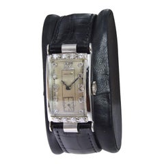 Hamilton Platinum Art Deco Tank Style with Original Diamond Dial