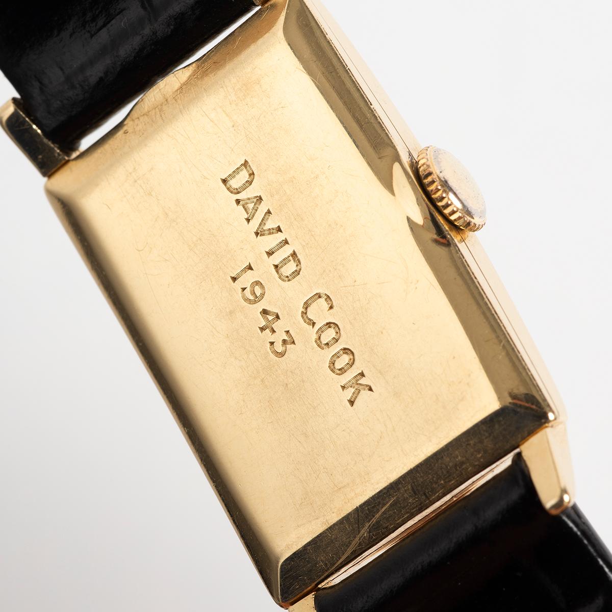Women's or Men's Hamilton for Tiffany & Co Dresswatch, 14K Yellow Gold, Cal 982 Mmt, Year 1941.  For Sale