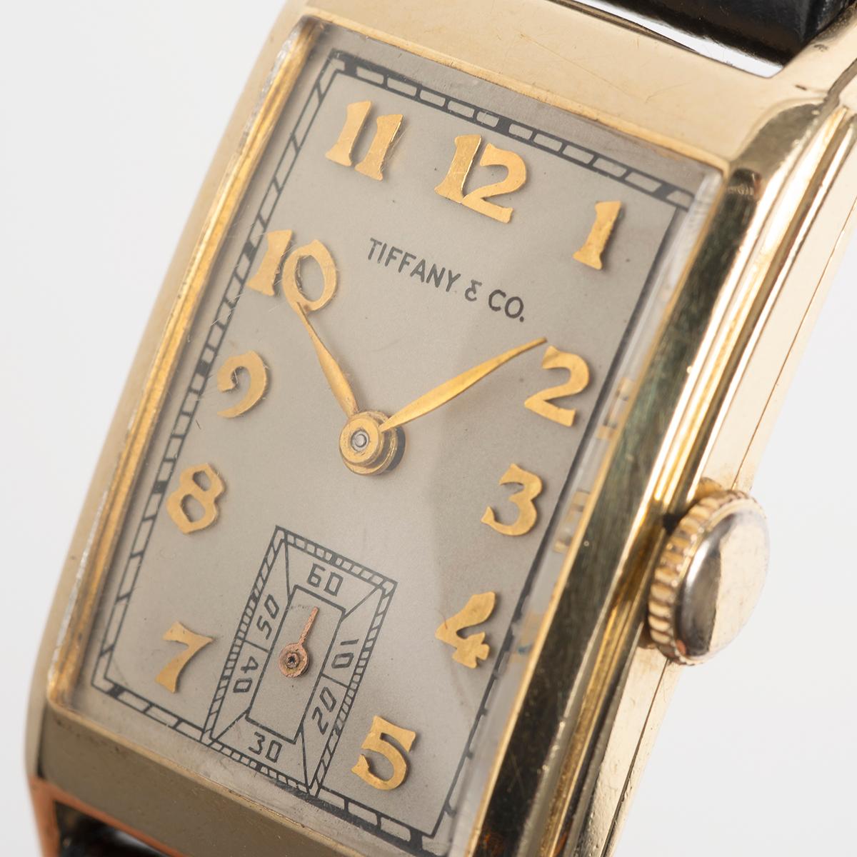 Montre habillée Hamilton pour Tiffany & Co, or jaune 14 carats, Cal 982 mmt, année 1941.  en vente 4