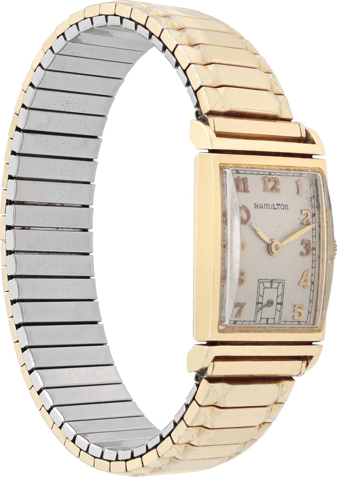 Hamilton Gilbert Vintage Gelbgold Handaufzugs-Armbanduhr im Zustand „Hervorragend“ im Angebot in Surfside, FL