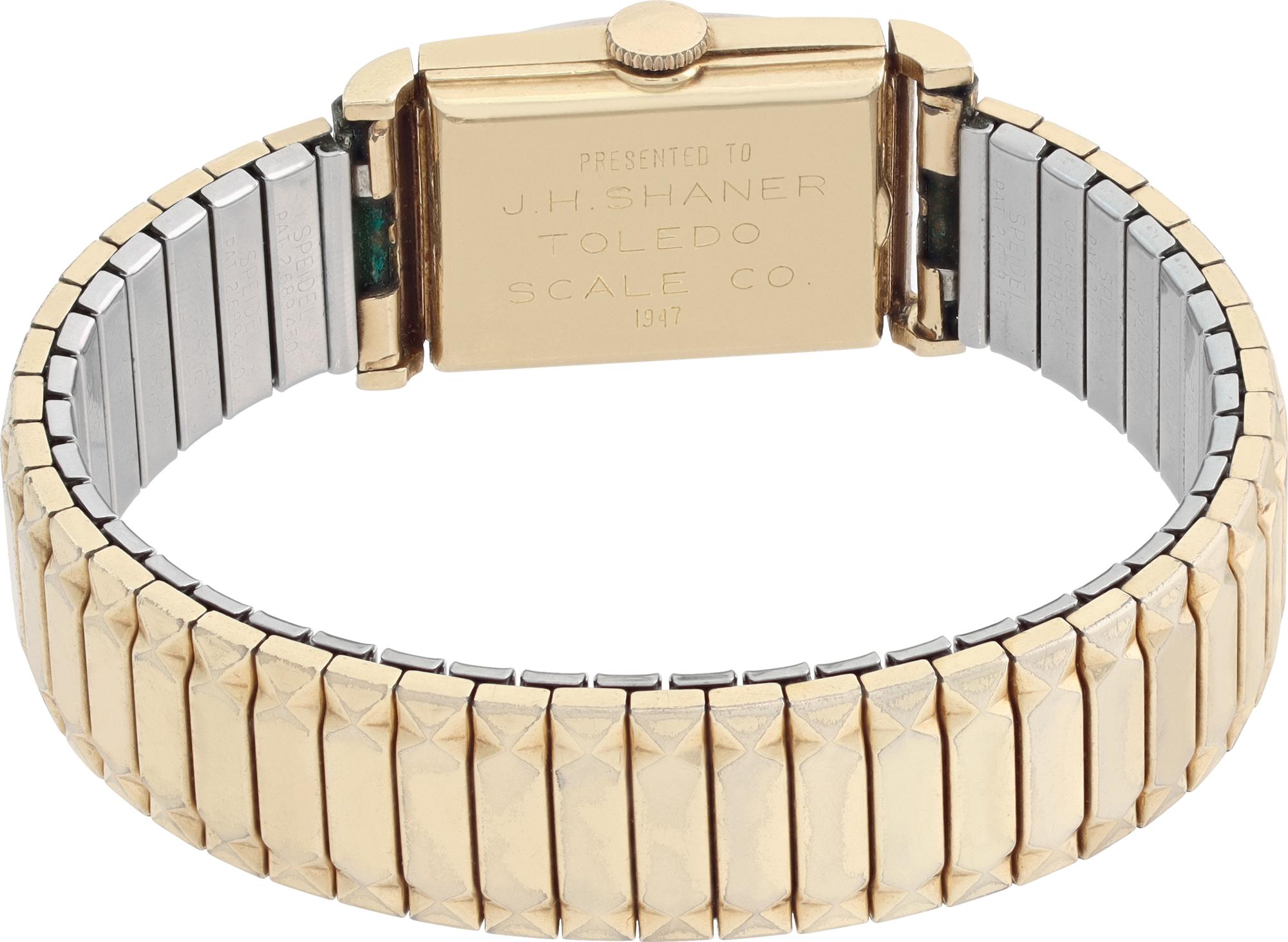 Hamilton Gilbert Vintage Gelbgold Handaufzugs-Armbanduhr Herren im Angebot