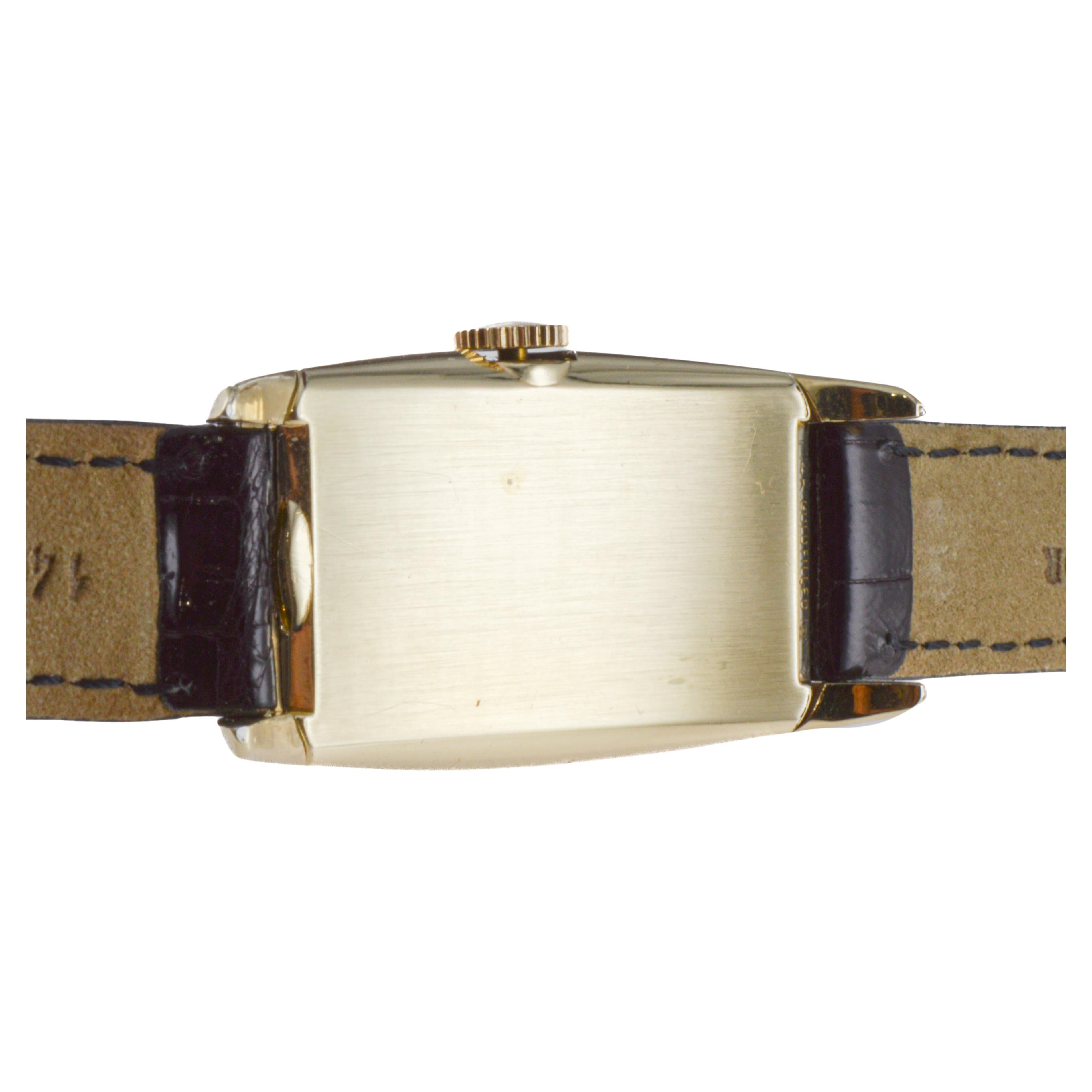 Hamilton Gold Filled Art Deco Curvex Style with Original Silver Dial 1930's For Sale 7