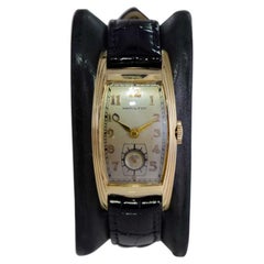 Hamilton Gold Filled Art Deco Curvex Style with Original Silver Dial 1930's