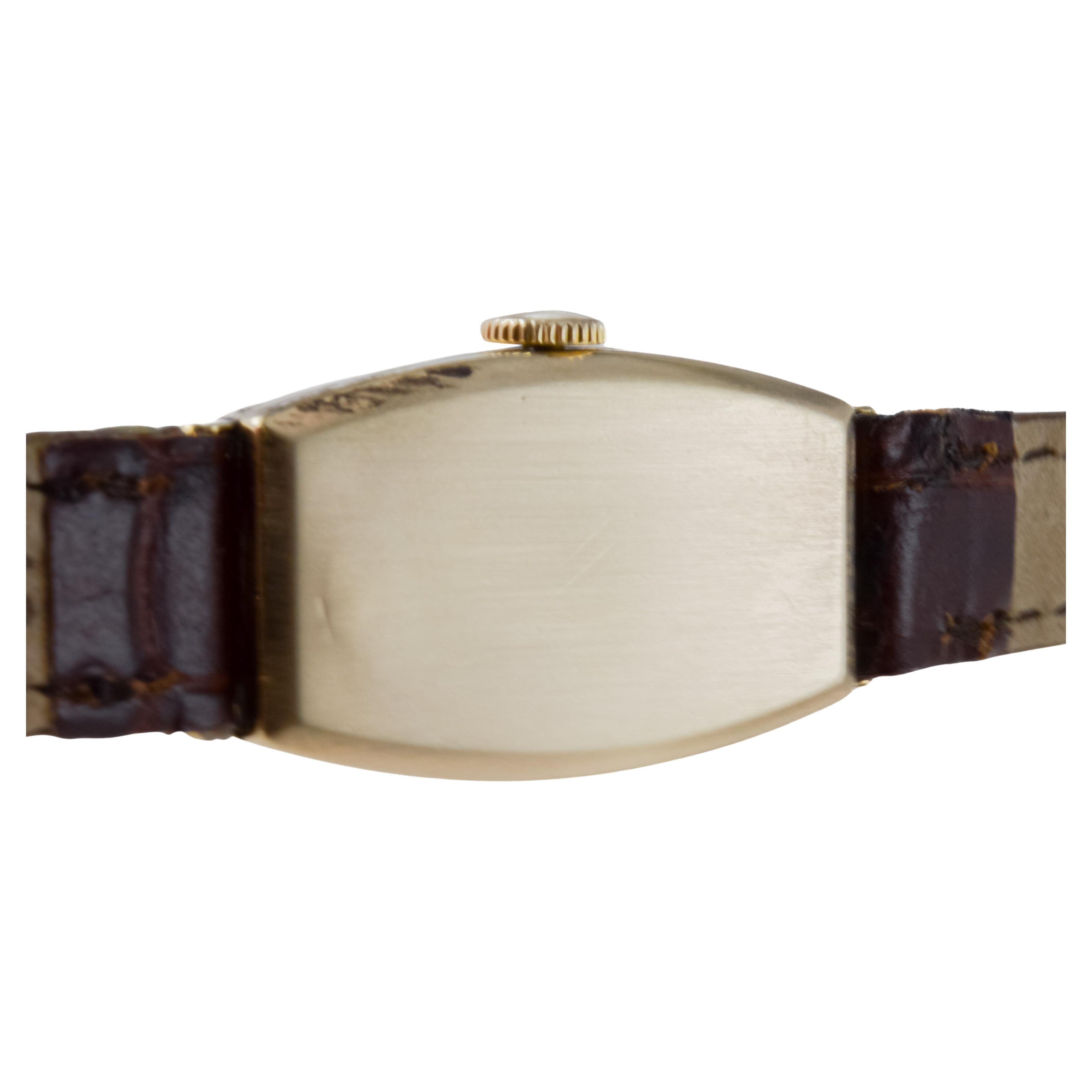 Hamilton Gold Filled Art Deco Tonneau Shaped Watch 1930's with Original Dial 6