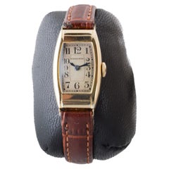 Hamilton Gold Filled Art Deco Tonneau Shaped Watch 1930's with Original Dial
