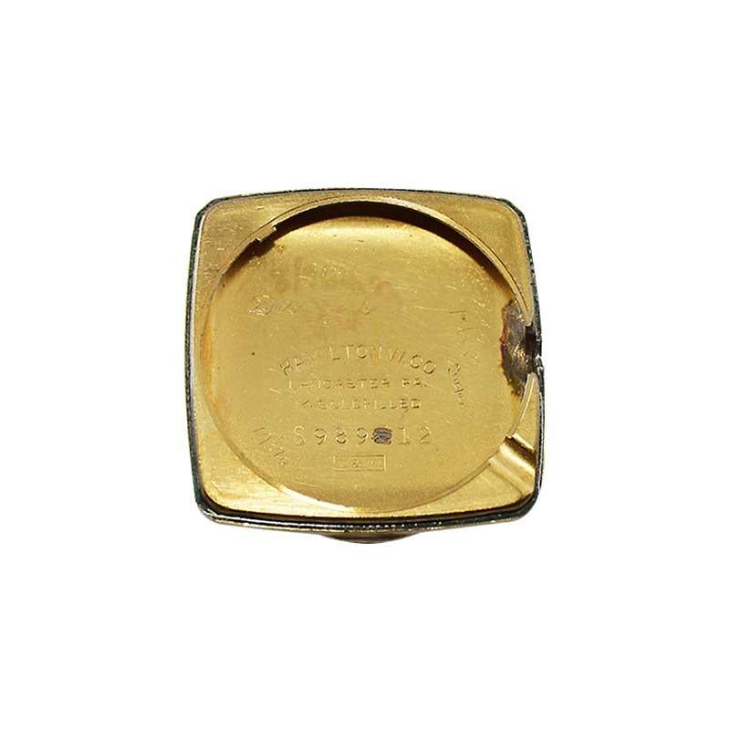 Hamilton Gold Filled Art Deco Tonneau Shaped Watch circa 1950's For Sale 4