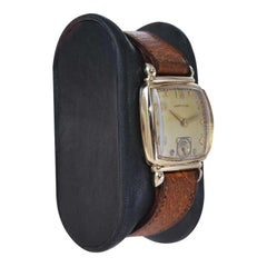 Hamilton Gold Filled Cushion Shaped Watch with Original Sterling Silver Dial
