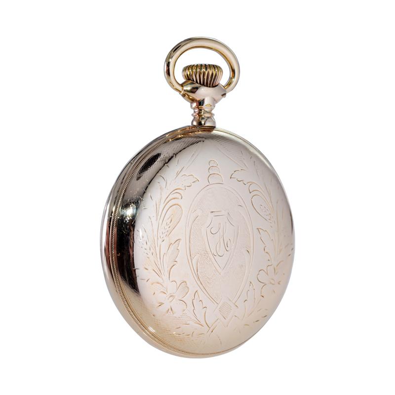 Hamilton Gold Filled Open Faced Pocket Watch with Kiln Fired Dial from 1916 For Sale 3