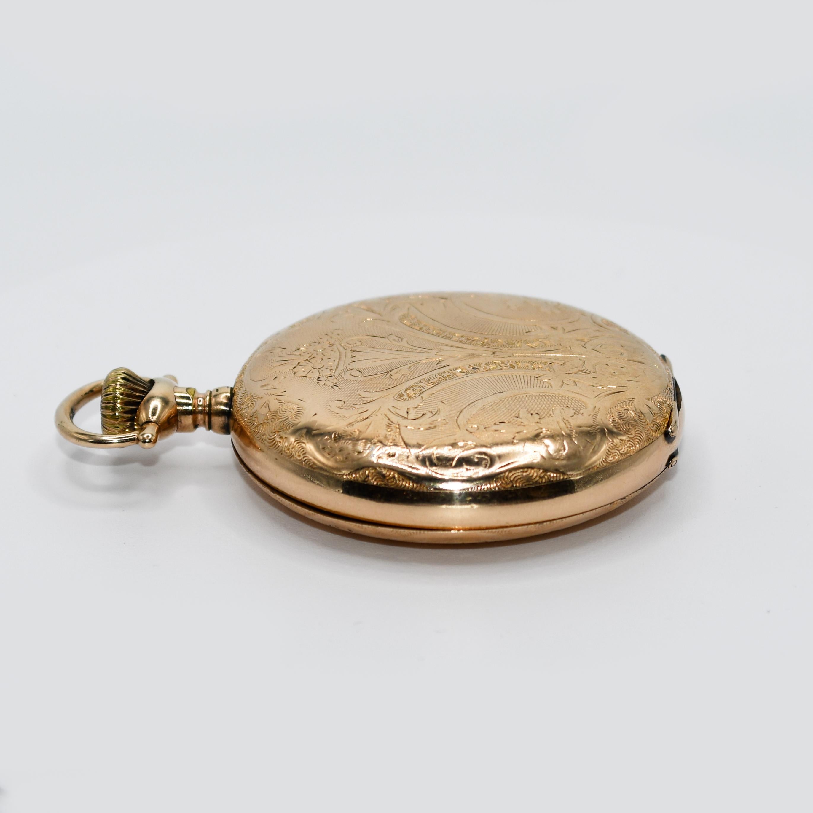 Hamilton Goldgefüllte Taschenuhr, 21 Juwelen, Größe 16 für Damen oder Herren im Angebot