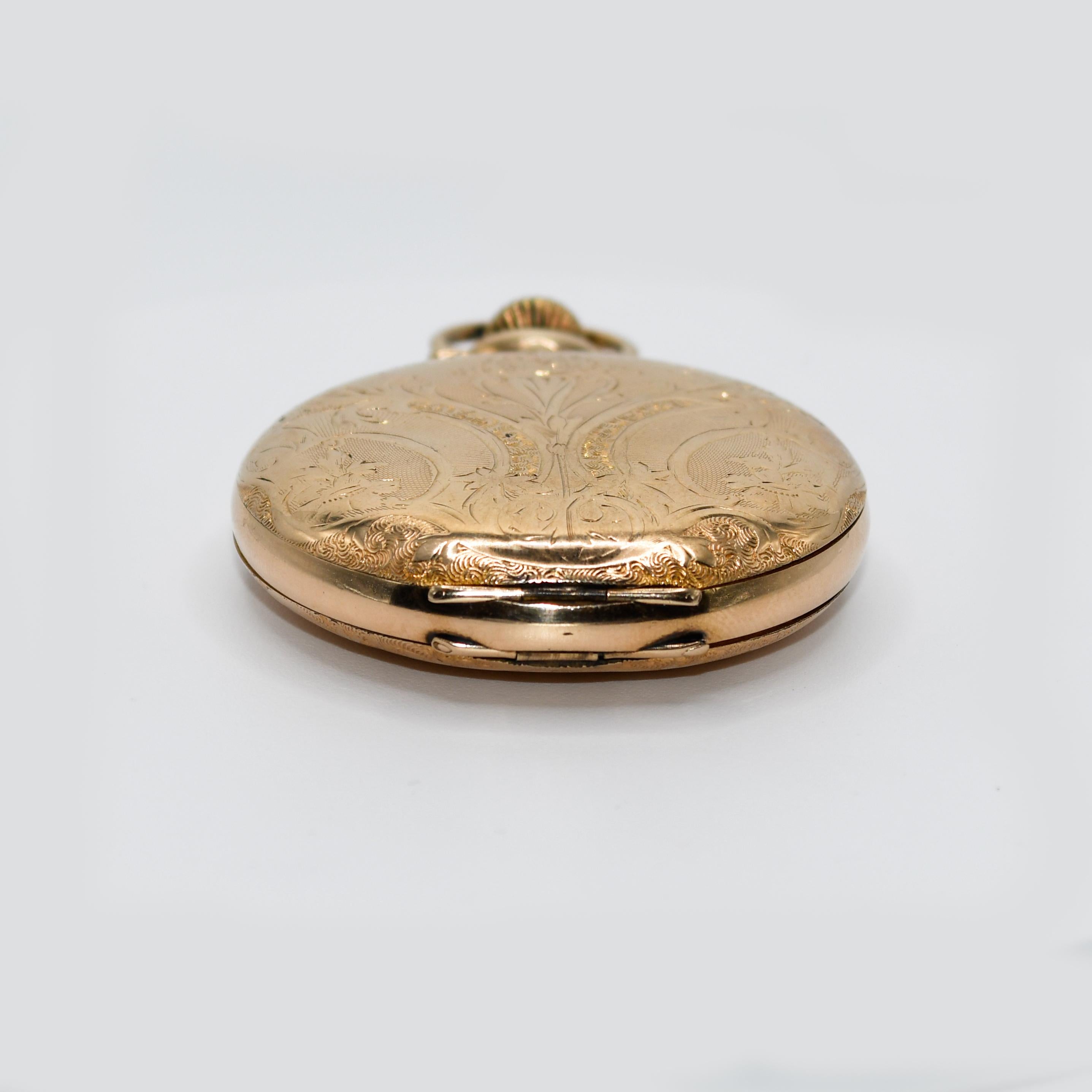Hamilton Goldgefüllte Taschenuhr, 21 Juwelen, Größe 16 im Angebot 1