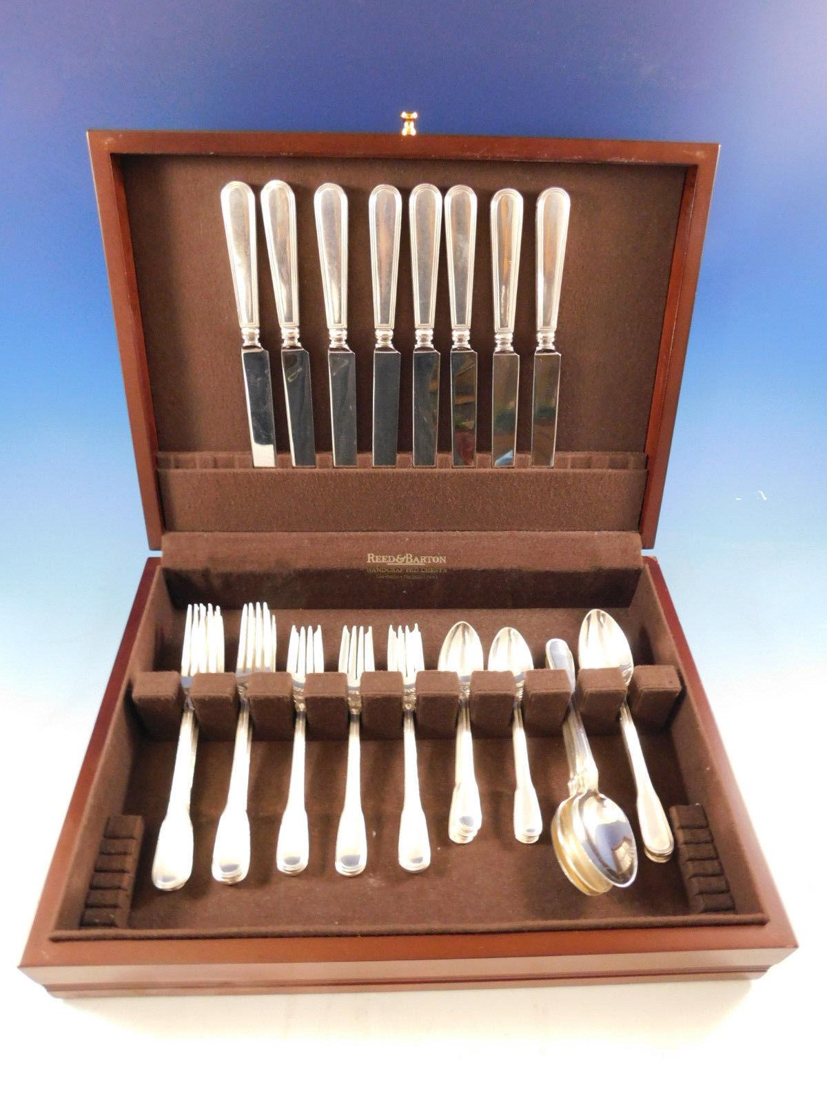 Dinner size Hamilton aka Gramercy by Tiffany & Co. sterling silver flatware set of 40 pieces. This set includes:

8 large dinner size knives, 10