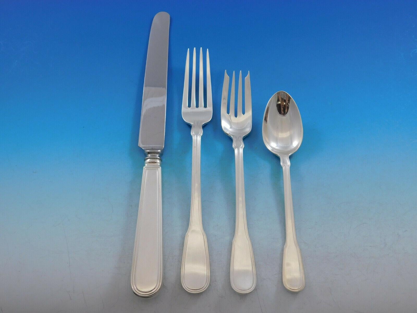 Hamilton Gramercy by Tiffany Sterling Silver Flatware Set Service 60 Pcs Dinner In Excellent Condition For Sale In Big Bend, WI