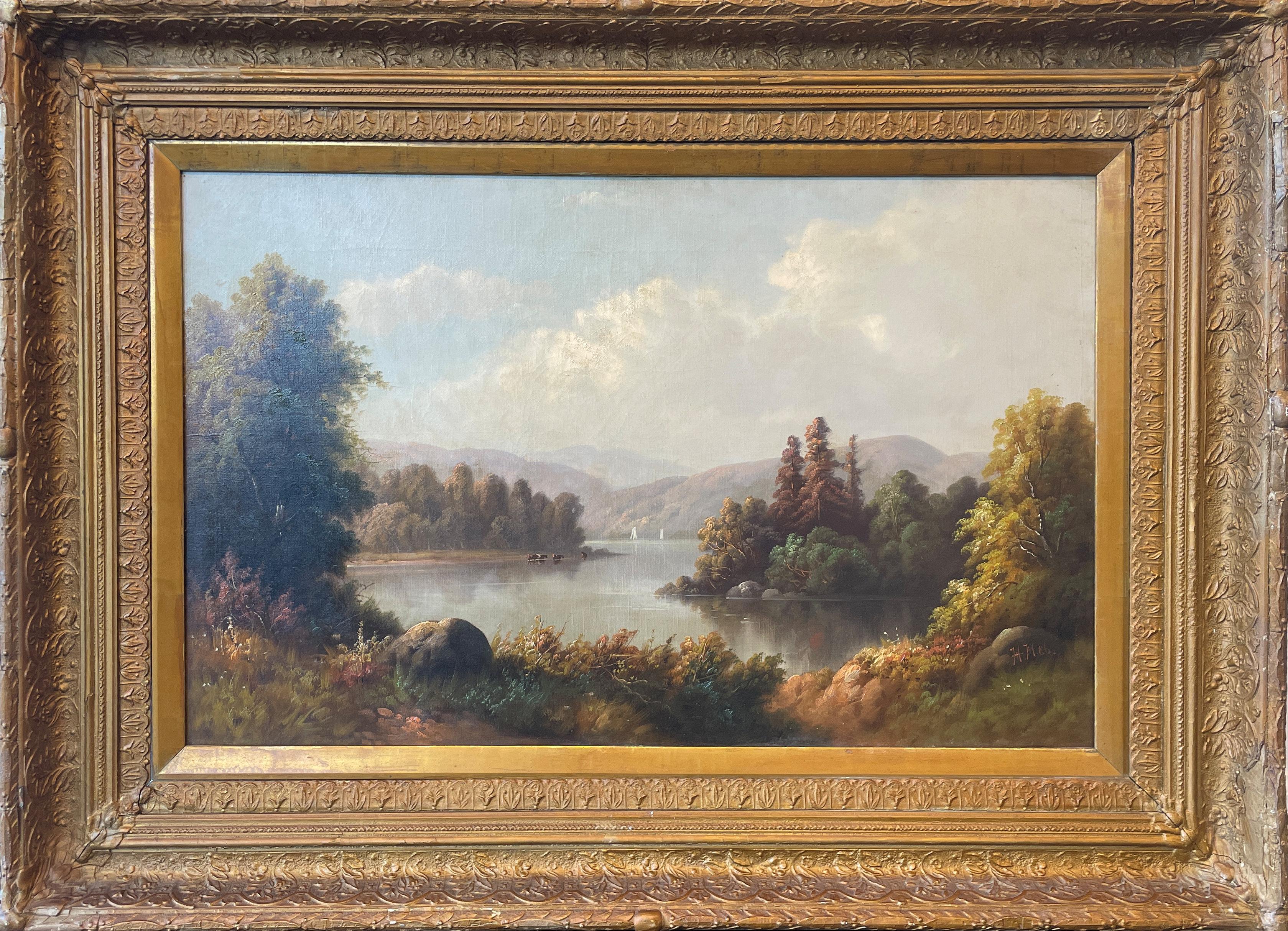 Hamilton Hamilton
Lake Landscape, 1886
Initialed and dated lower right
Oil on canvas
22 x 36 inches

Of Scottish descent and born in Oxford, England, Hamilton Hamilton became a renowned American landscape and portrait painter and illustrator. He