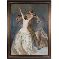 Óleo sobre lienzo que representa a los personajes de William Shakespeare "Otelo y Desdémona"