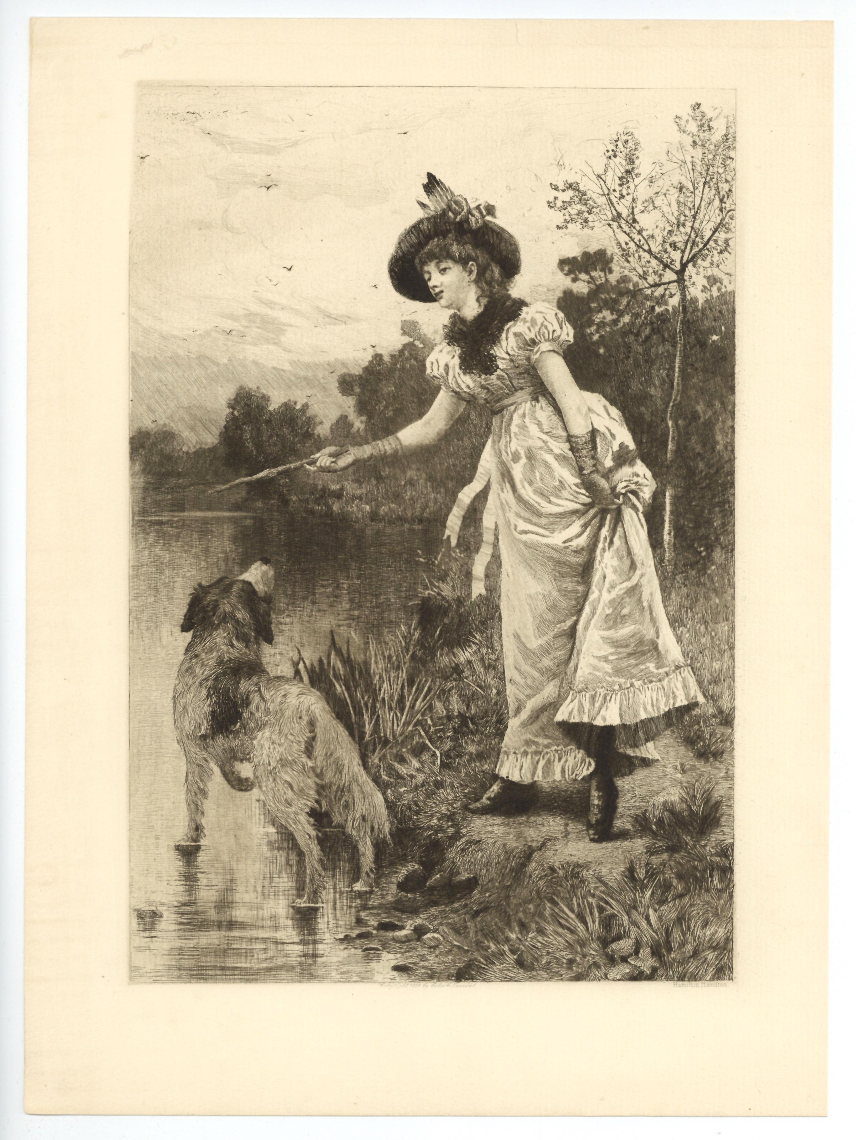 "Fetch It, Sir", incisione originale - Print di Hamilton Hamilton