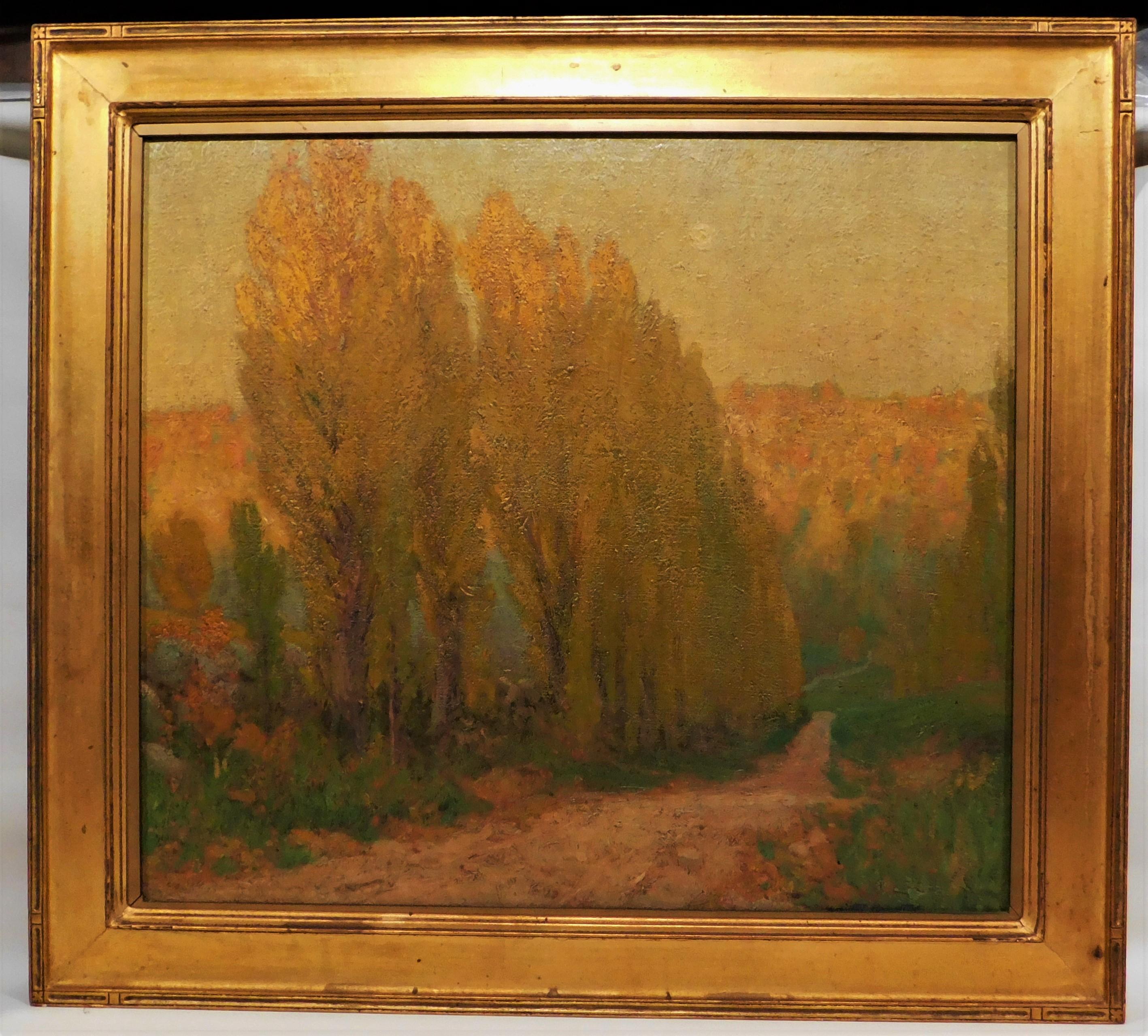 Re-known American landscape artist Hamilton Hamilton oil on canvas in a nice gold frame. 