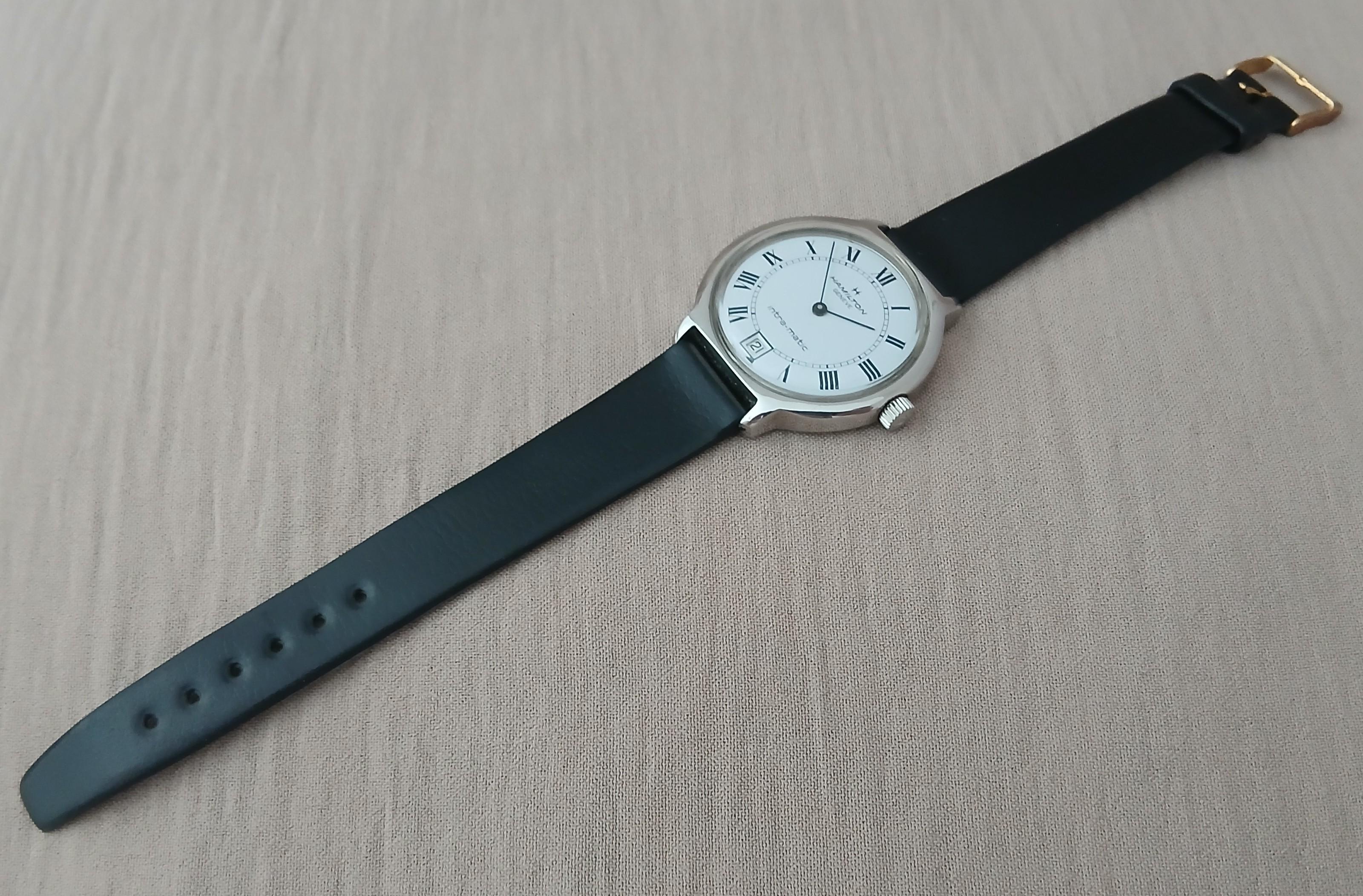 Hamilton Intra-Matic Automatik Herrenuhr Römisches Zifferblatt Datum Herrenuhr In Herkunft im Angebot 9