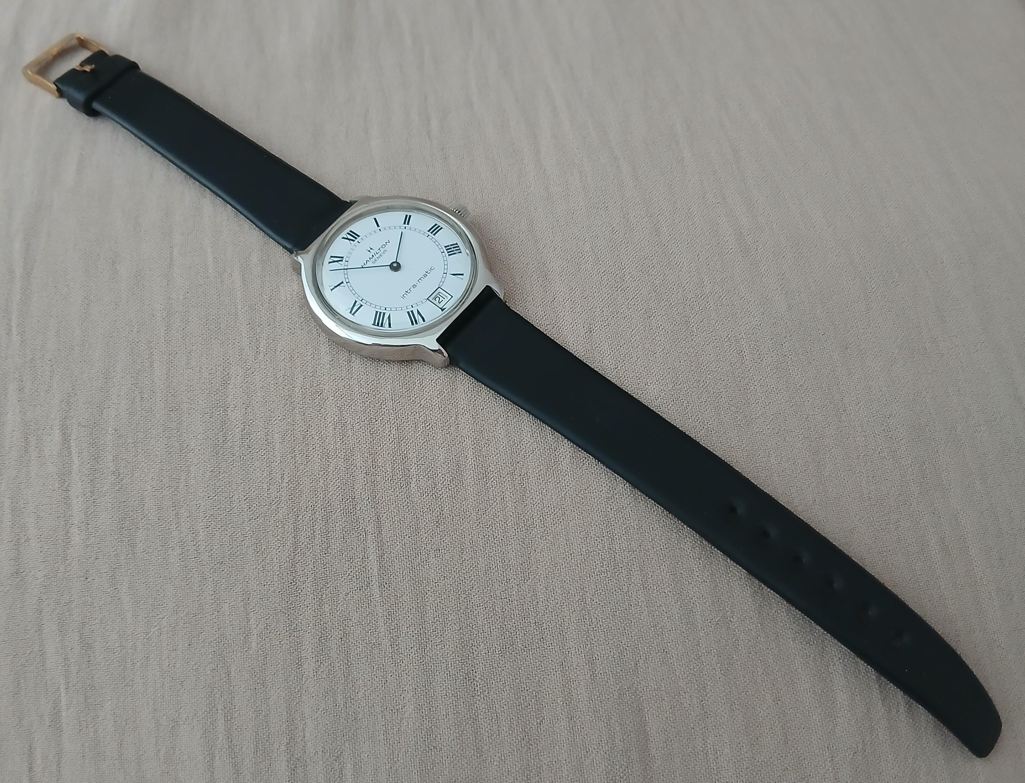 Hamilton Intra-Matic Automatik Herrenuhr Römisches Zifferblatt Datum Herrenuhr In Herkunft im Angebot 10