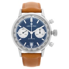 Hamilton Intra-Matic Steel 40 mm Chronograph Blue Dial Mens Watch H38416541
