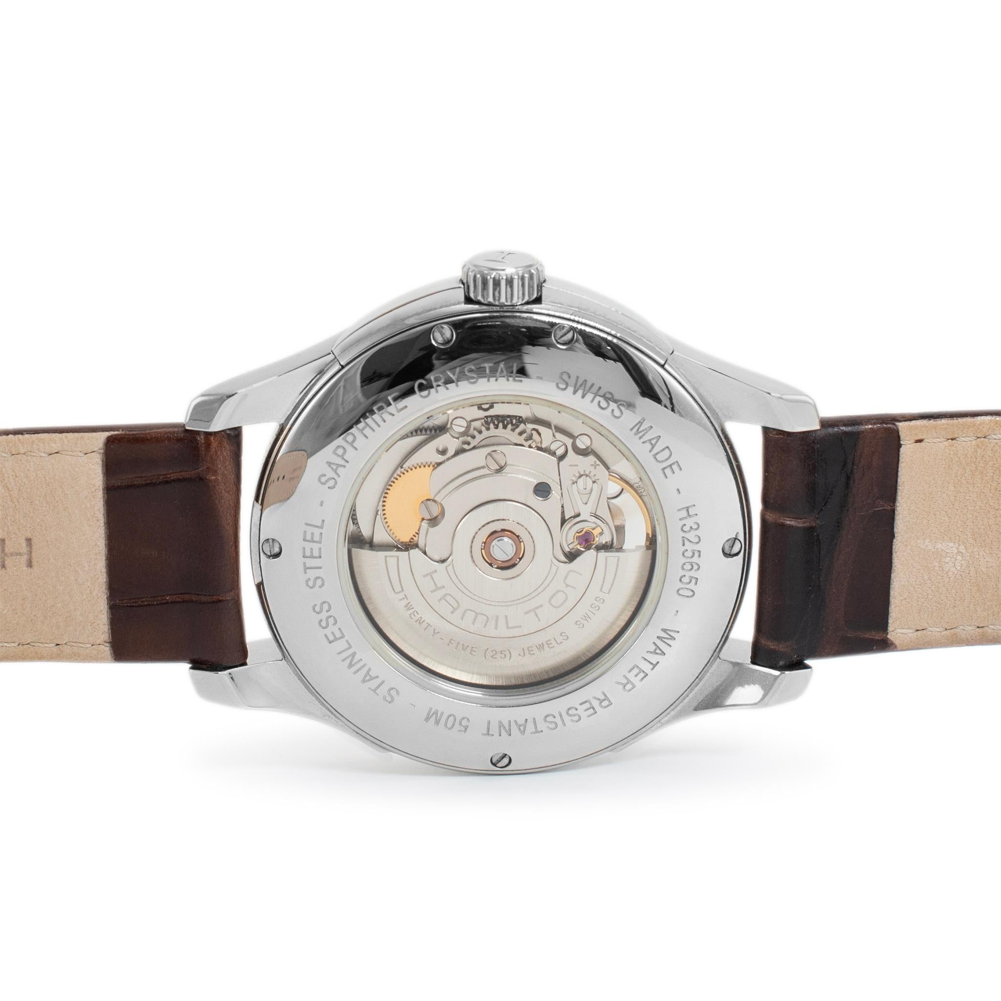 Hamilton Jazzmaster Open Heart 40MM H325650 Brown Dial Edelstahl Uhr Herren